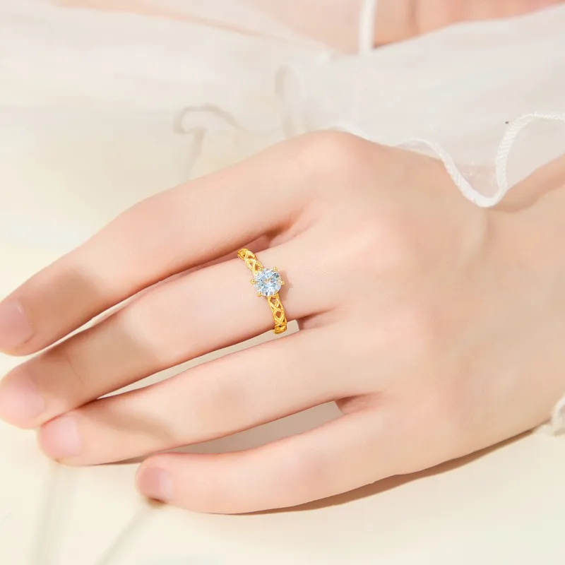 Lao Feng Xiang Natural Topazes Rings Women's-6