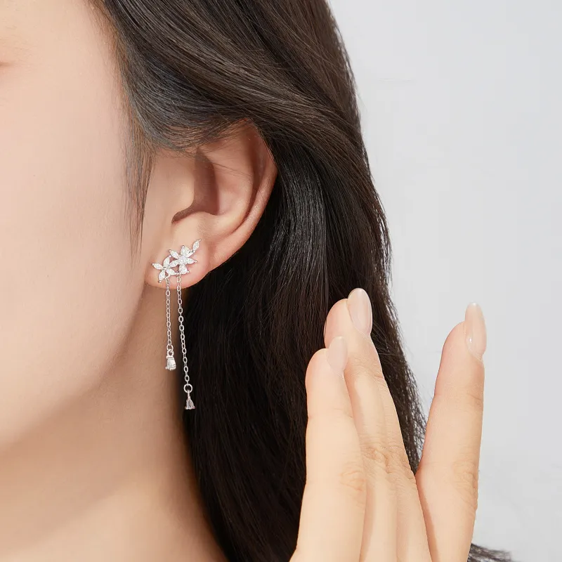 Lao Feng Xiang S925 Silver Earrings Women's-1