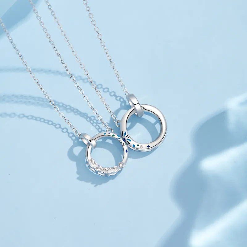 Lao Feng Xiang S925 Silver Necklace Pair Unisex-10