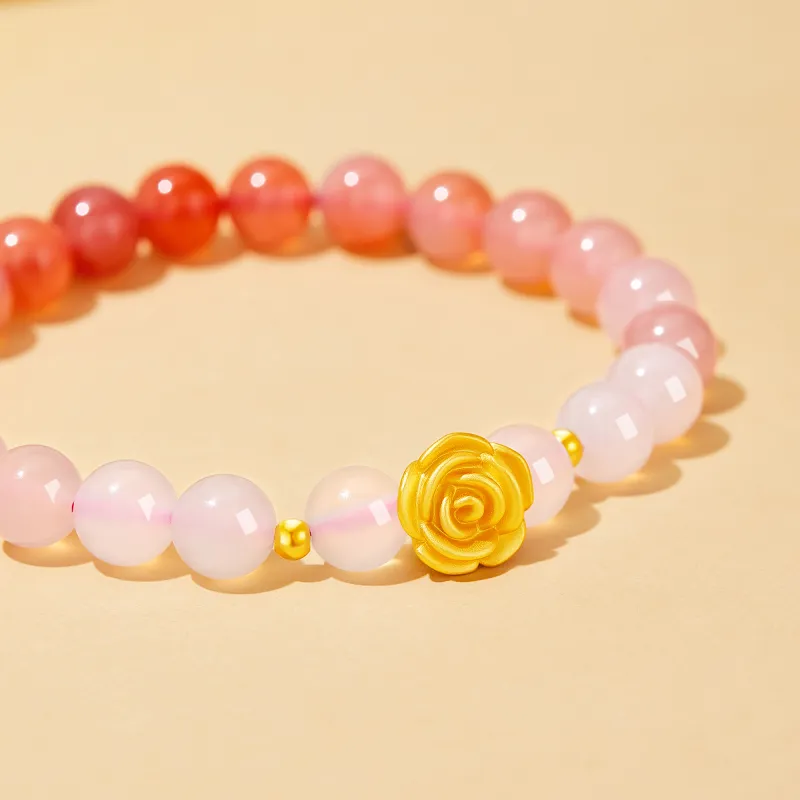 Lao Feng Xiang Natural Agate Bracelets Women's-5