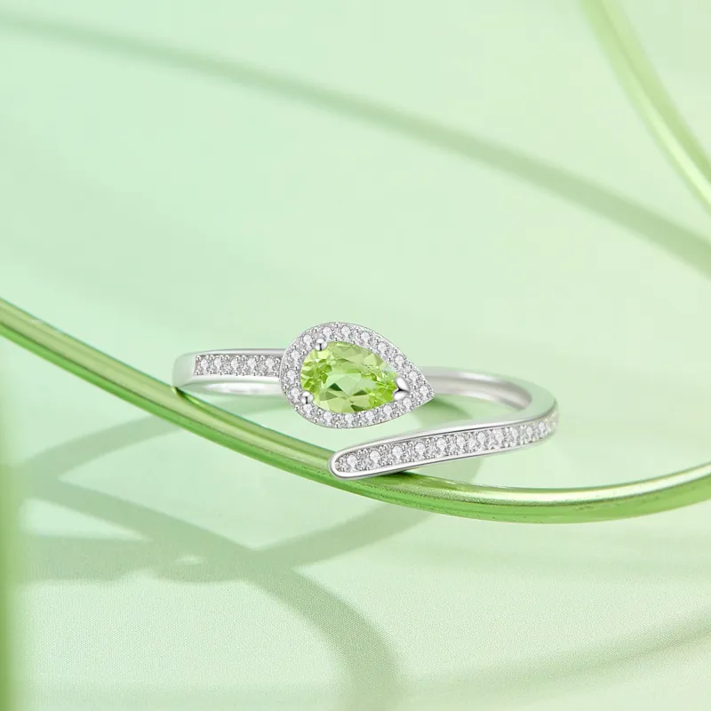 Lao Feng Xiang Natural Peridots Rings Women's-3