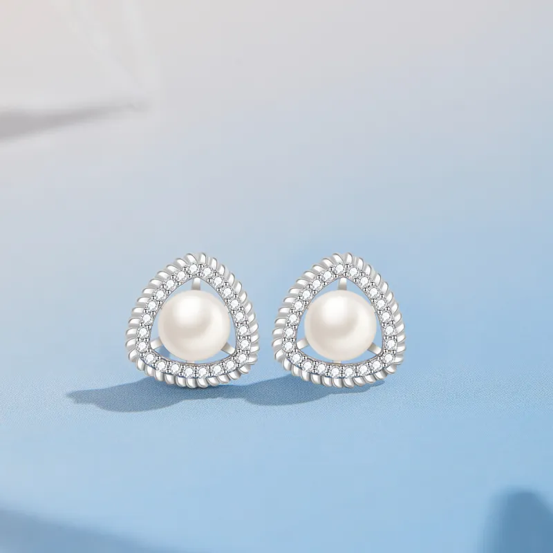 Lao Feng Xiang Pearl Stud Earrings Women's-3