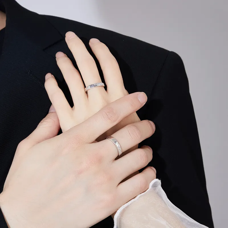 Lao Feng Xiang S999 Fine Silver Ring Pair Unisex-2