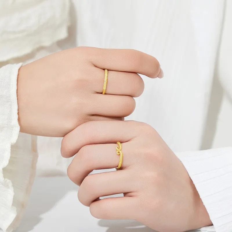 Lao Feng Xiang S925 Silver Rings Unisex-2