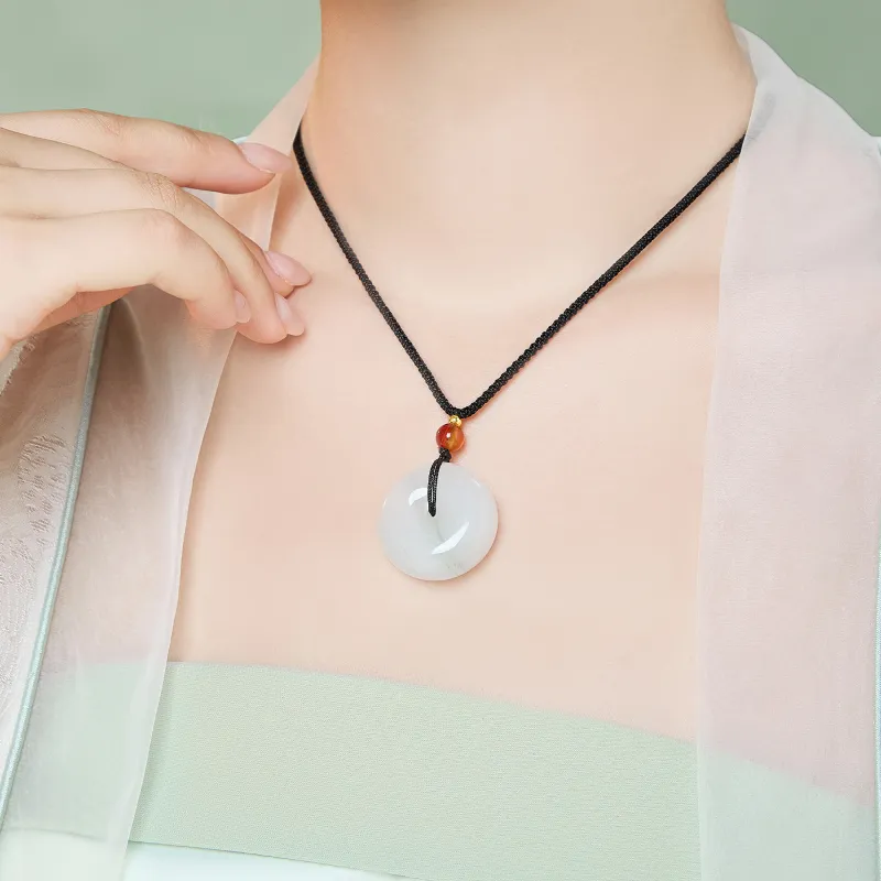 Lao Feng Xiang Natural Tianshan Jade Necklaces Unisex-6