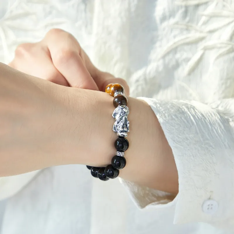 Lao Feng Xiang S925 Silver Bracelets Men's-2