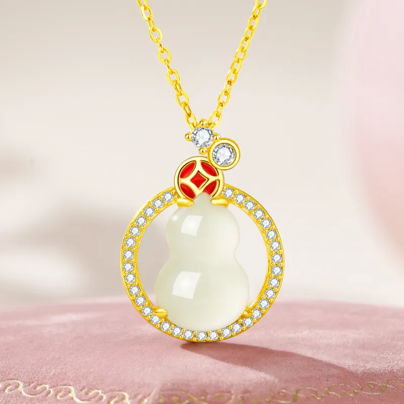 Lao Feng Xiang Natural Chalcedony Necklaces Women's-5