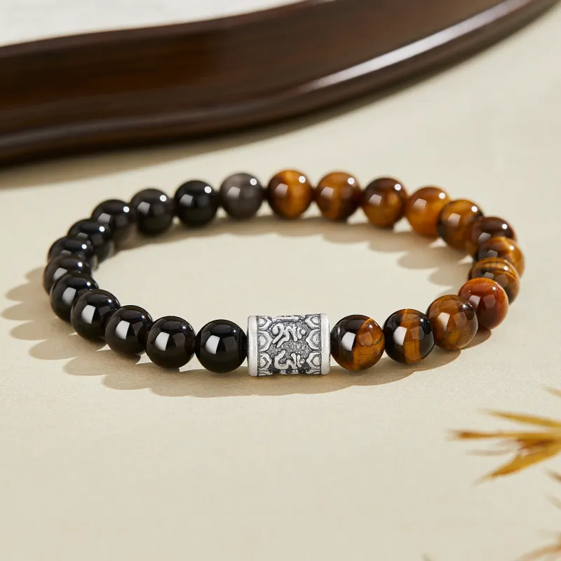 Lao Feng Xiang Tiger's Eye Stone Bracelets Unisex-2