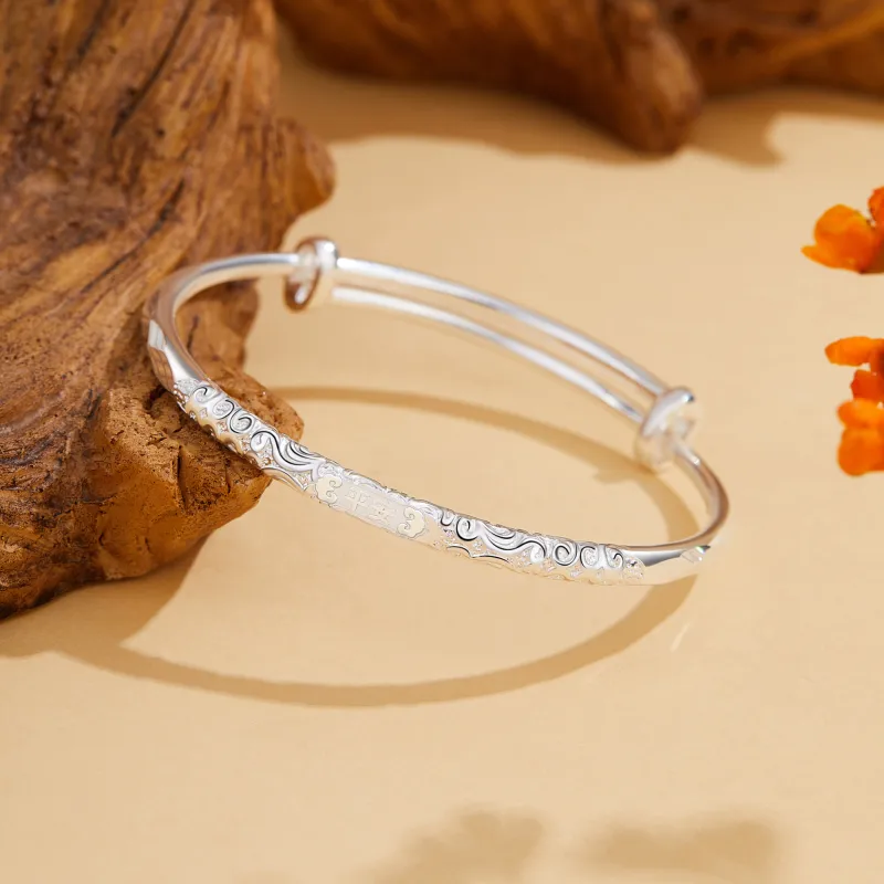 Lao Feng Xiang S999 Fine Silver Bangles Women's-6