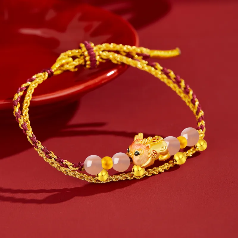 Lao Feng Xiang S999 Silver Bracelet Girlfriend Women's-5