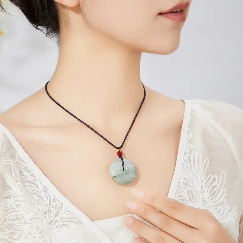 Lao Feng Xiang Tianshan Jade Necklaces Unisex-3