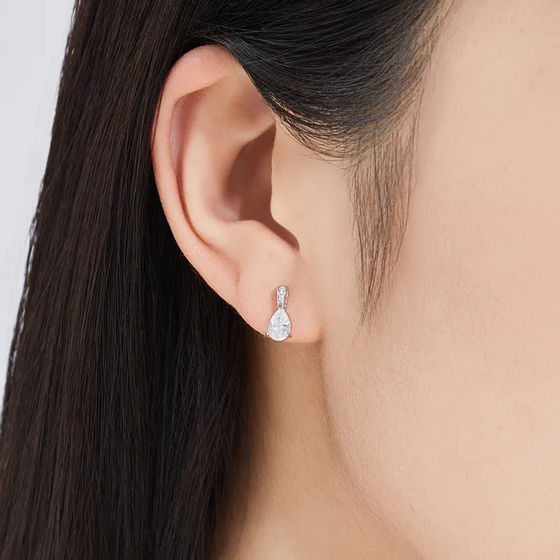 Lao Feng Xiang 925 Sterling Silver Stud Earrings Women's-2