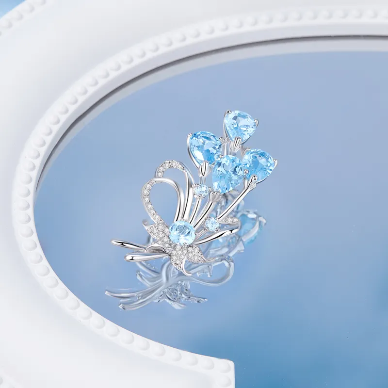 Lao Feng Xiang S925 Silver Brooches Women's-2