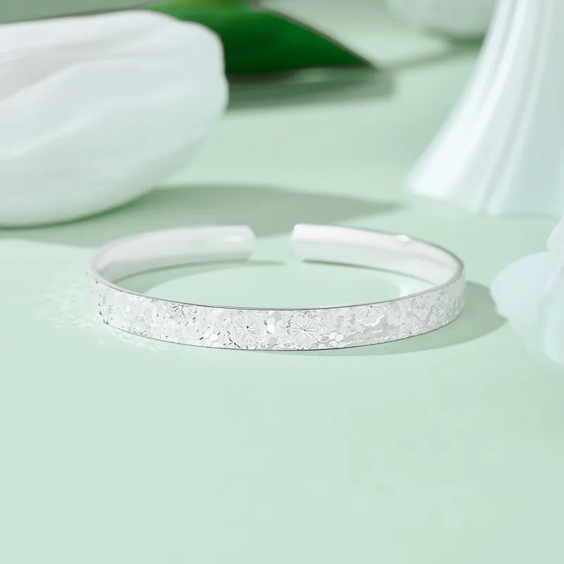 Lao Feng Xiang 999 Fine Silver Sterling Silver Bangle For Women's Women's-3