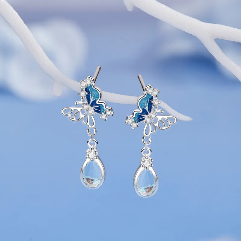 Lao Feng Xiang S925 Sterling Silver Hoop Earrings With Women's Gift Women's-1