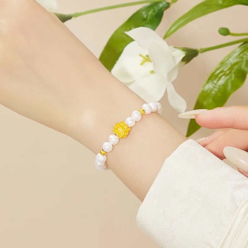 Lao Feng Xiang Pearl Bracelets Women's-2