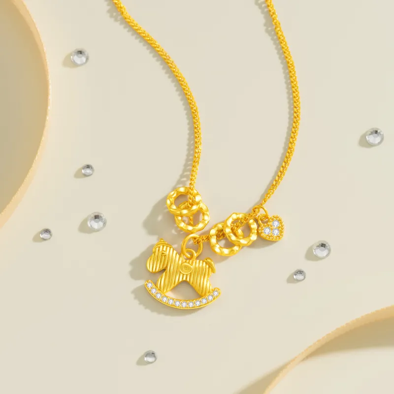 Lao Feng Xiang S925 Silver Necklaces Women's-3