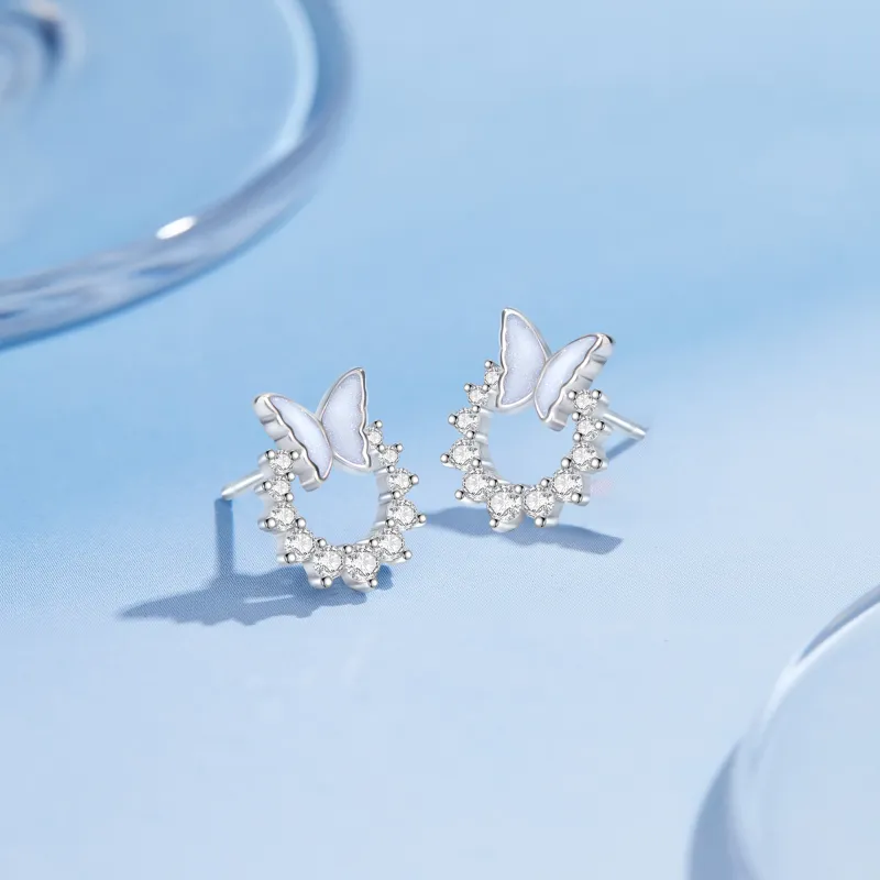 Lao Feng Xiang 925 Sterling Silver Stud Earrings Women's-4