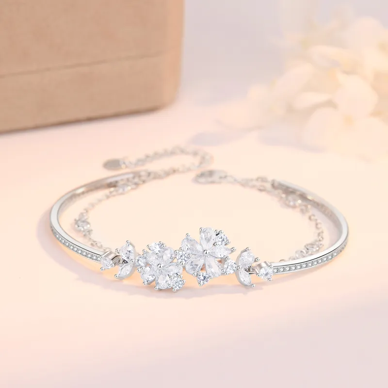 Lao Feng Xiang S925 Silver Bangles Women's-4