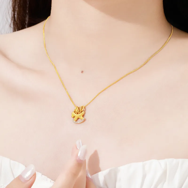 Lao Feng Xiang S925 Silver Necklaces Women's-2