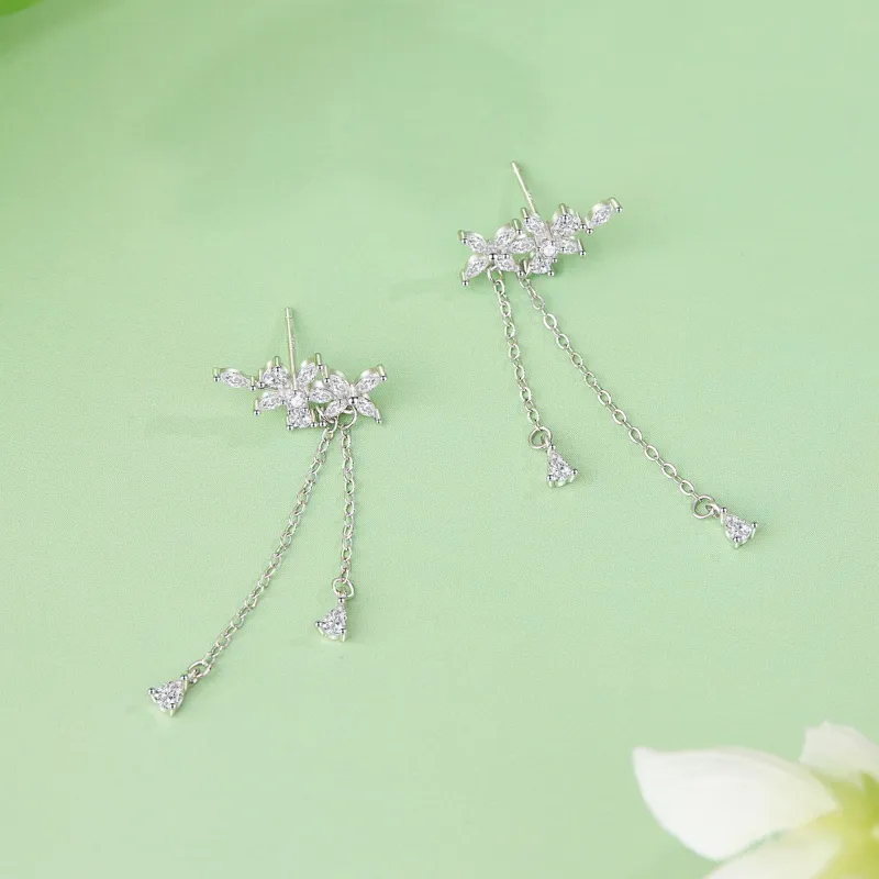 Lao Feng Xiang S925 Silver Earrings Women's-4