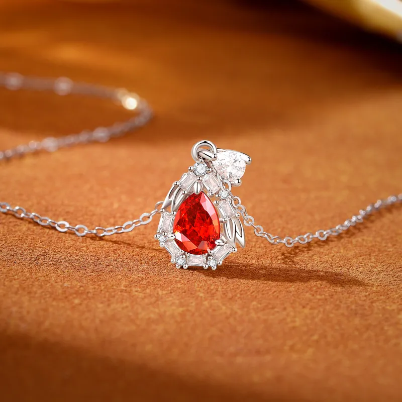 Lao Feng Xiang Topaz S925 Silver Necklaces Women's-13