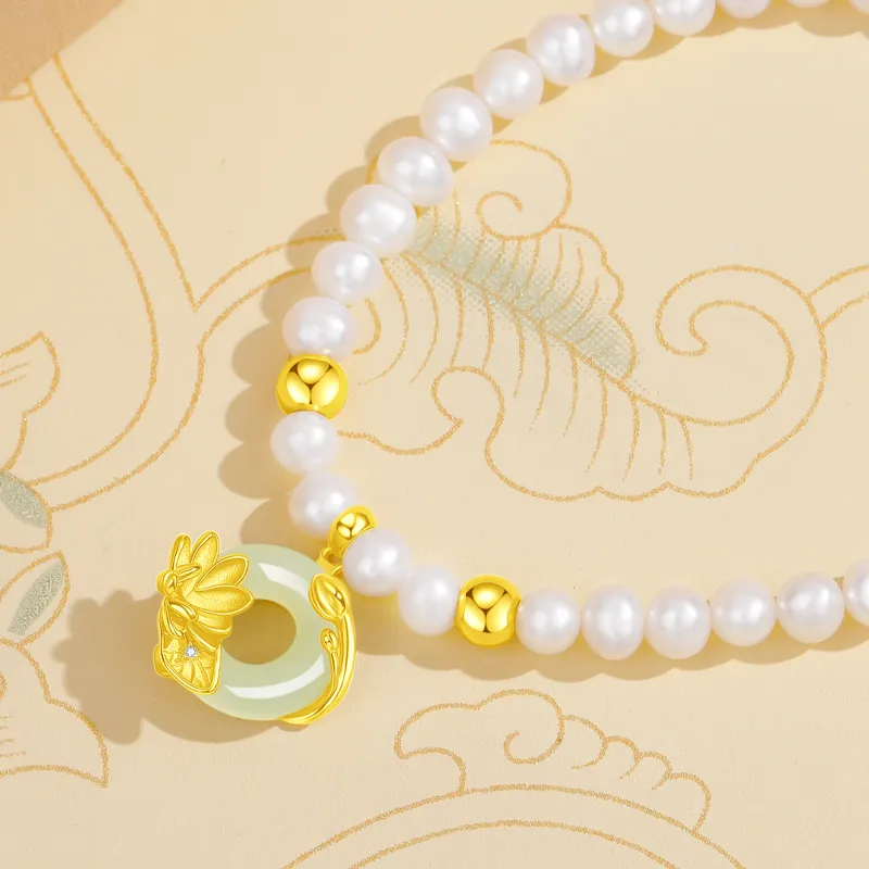 Lao Feng Xiang Pearl Necklaces Women's-3
