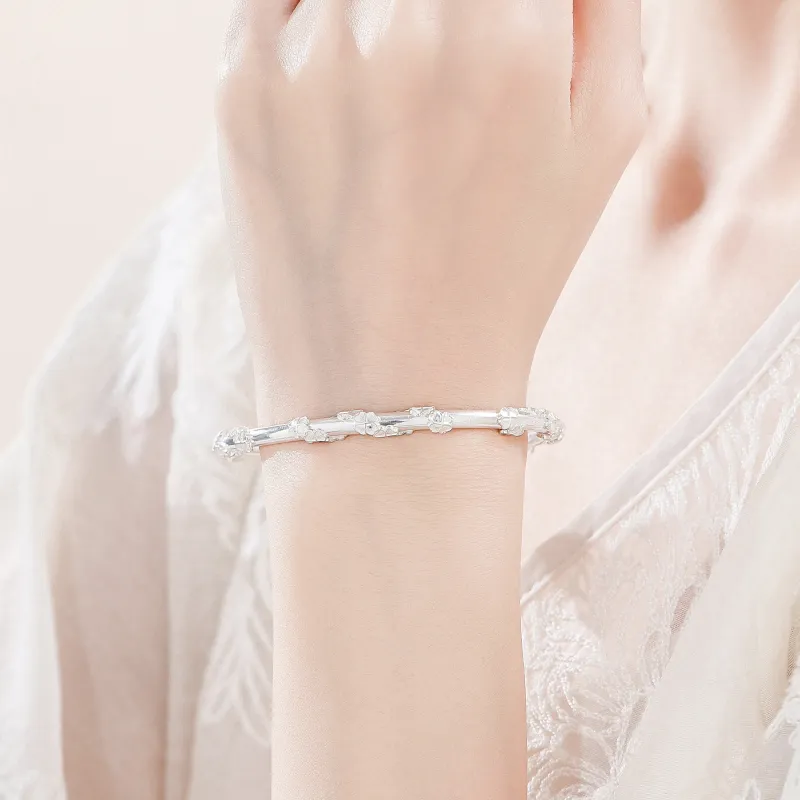 Lao Feng Xiang S999 Fine Silver Bangles Women's-5