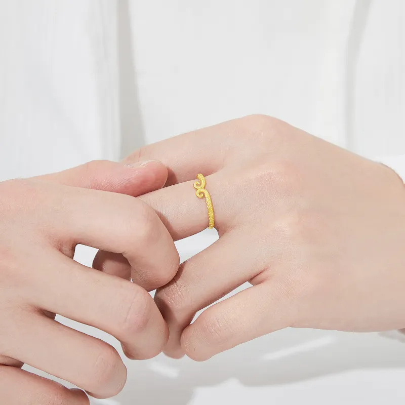 Lao Feng Xiang S925 Silver Rings Unisex-4