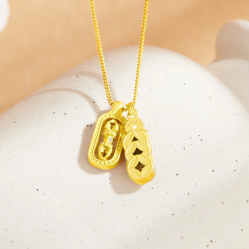 Lao Feng Xiang S925 Silver Necklaces Unisex-2