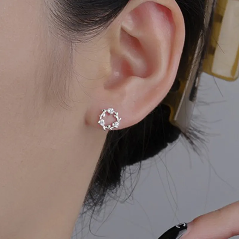 Lao Feng Xiang S999 Fine Silver Pair Of Stud Earrings Women's-5