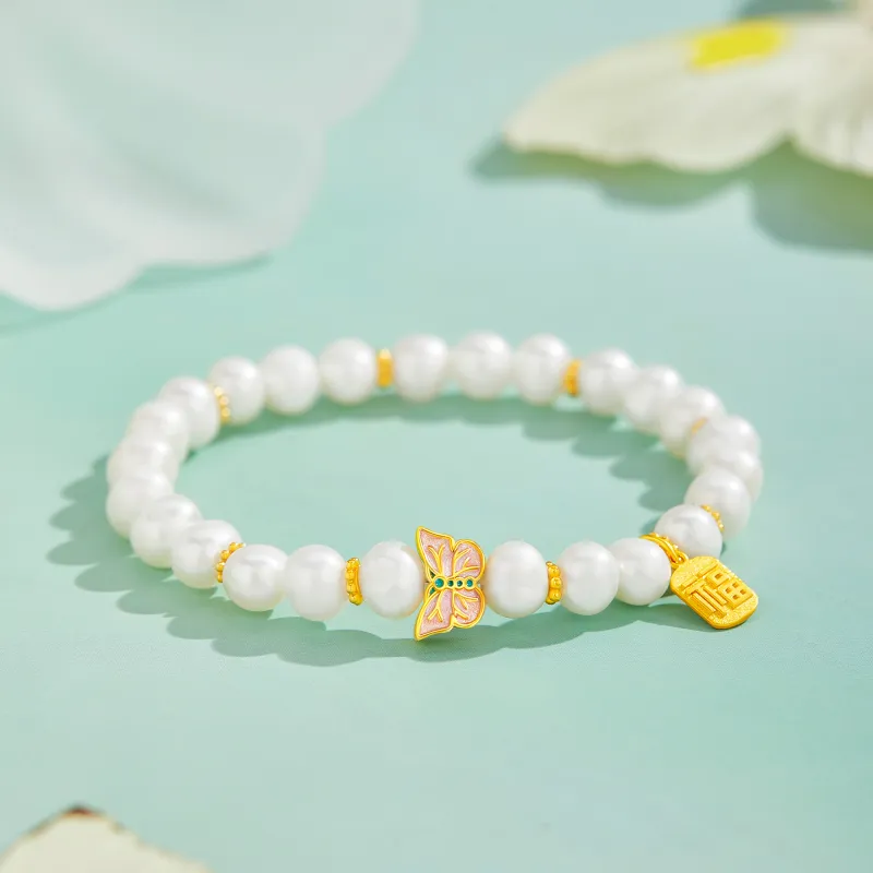 Lao Feng Xiang Pearl Bracelets Women's-3