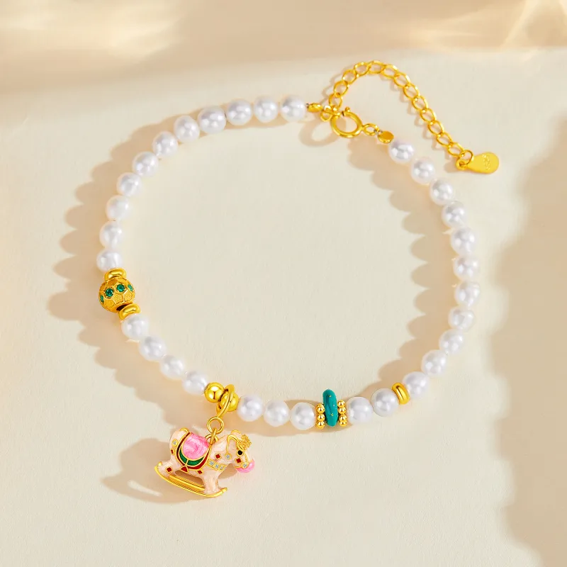 Lao Feng Xiang Pearl Bracelets Women's-5