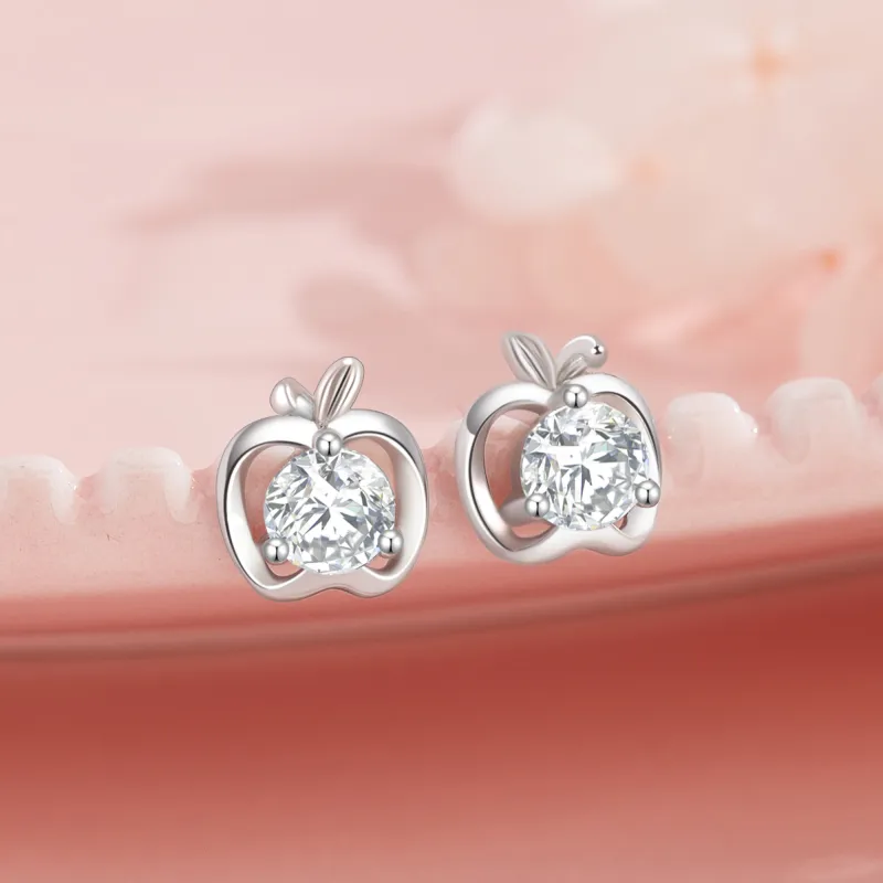 Lao Feng Xiang S999 Silver Sterling Silver Stud Earrings Women's-1