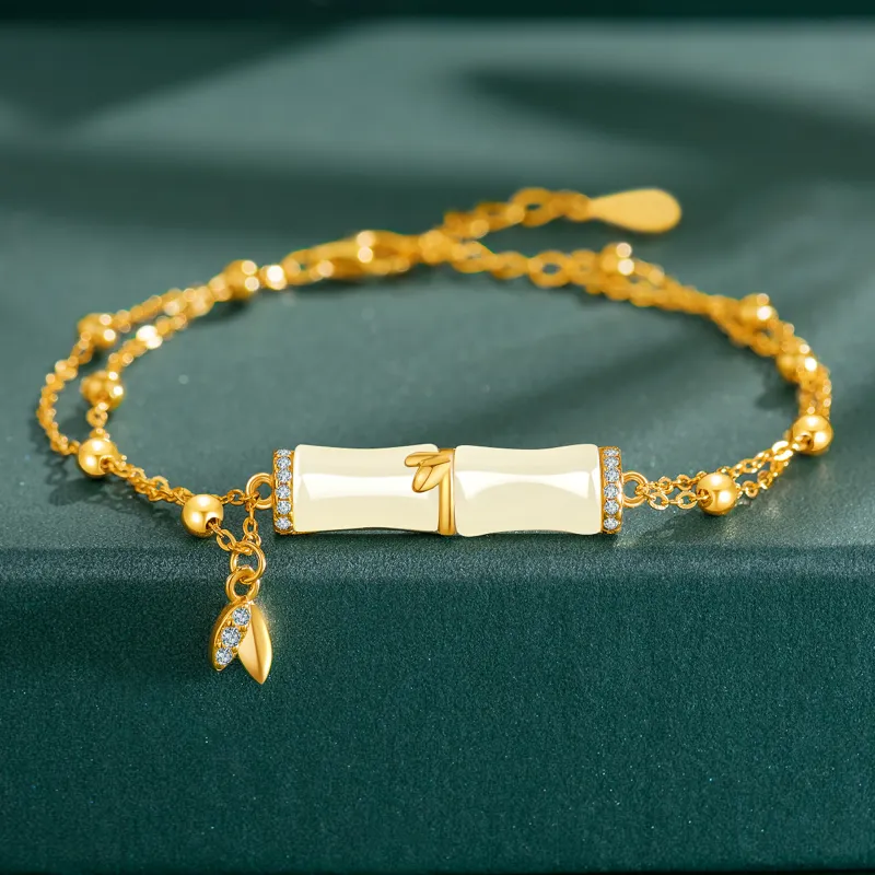 Lao Feng Xiang Hetian Jade Bracelets Pale Greenish White Jade Women's-5