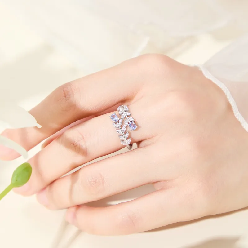 Lao Feng Xiang Natural Tanzanites Rings Women's-4