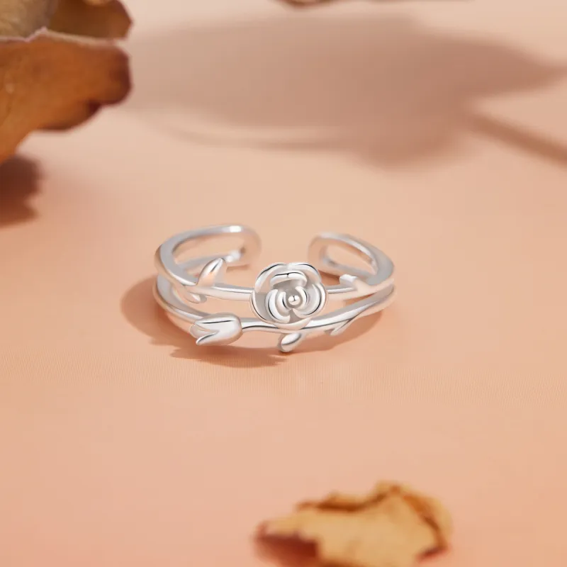 Lao Feng Xiang S925 Sterling Silver Women's Single Ring Women's-1