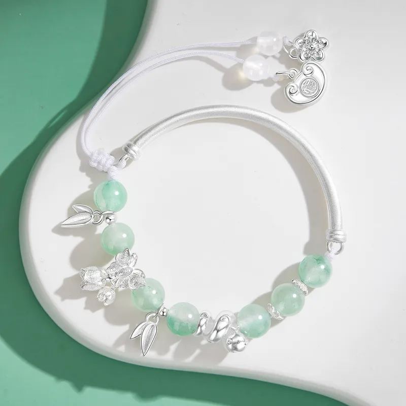 Lao Feng Xiang S925 Half Bangle Half Chain Layering Women's Bestie Girlfriend Box-5