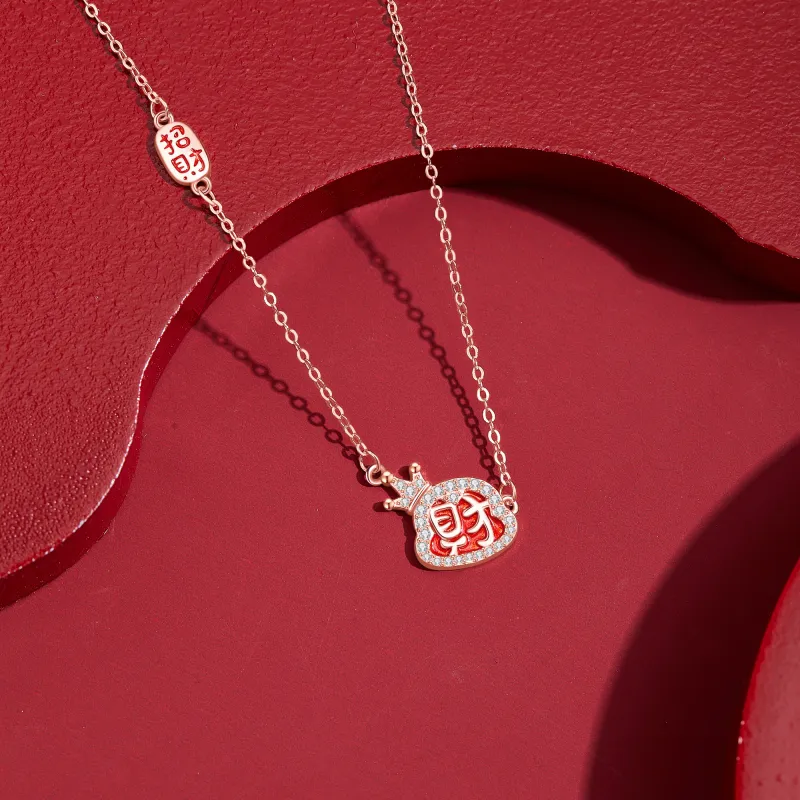 Lao Feng Xiang S999 Fine Silver Necklaces Women's-3