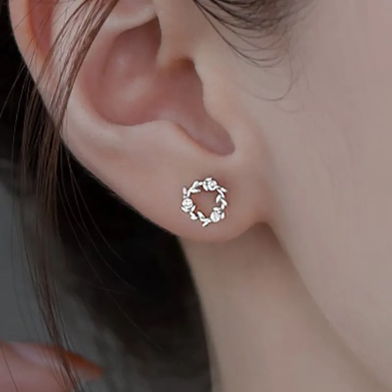 Lao Feng Xiang S999 Fine Silver Pair Of Stud Earrings Women's-3