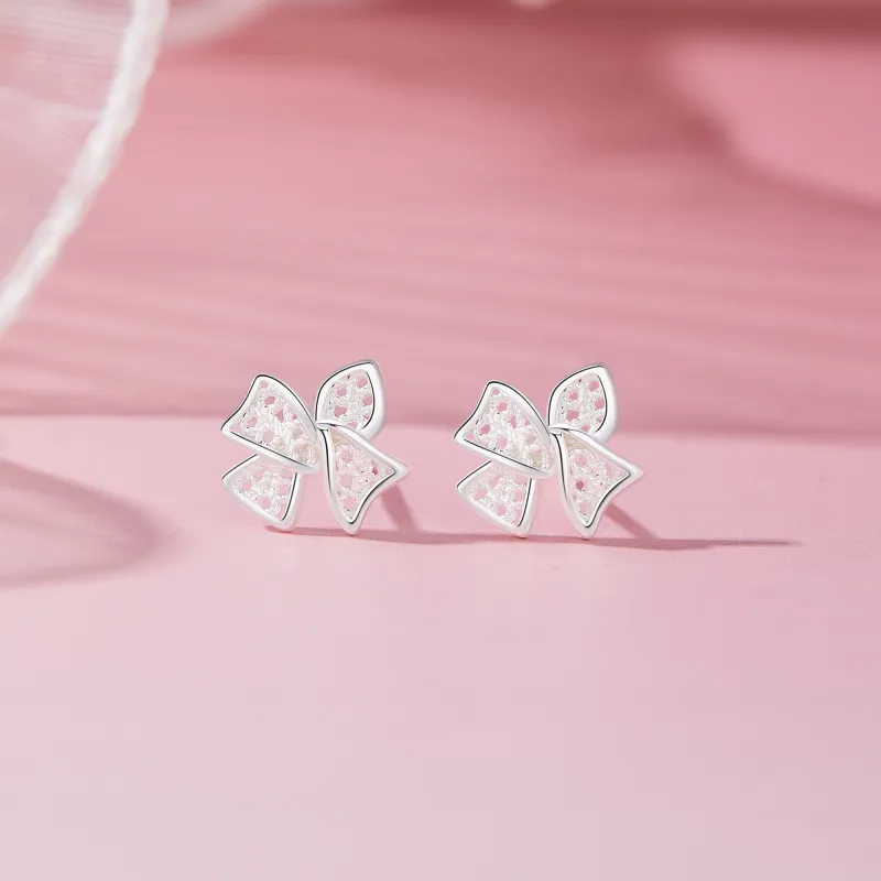 Lao Feng Xiang 925 Sterling Silver Stud Earrings Women's-2