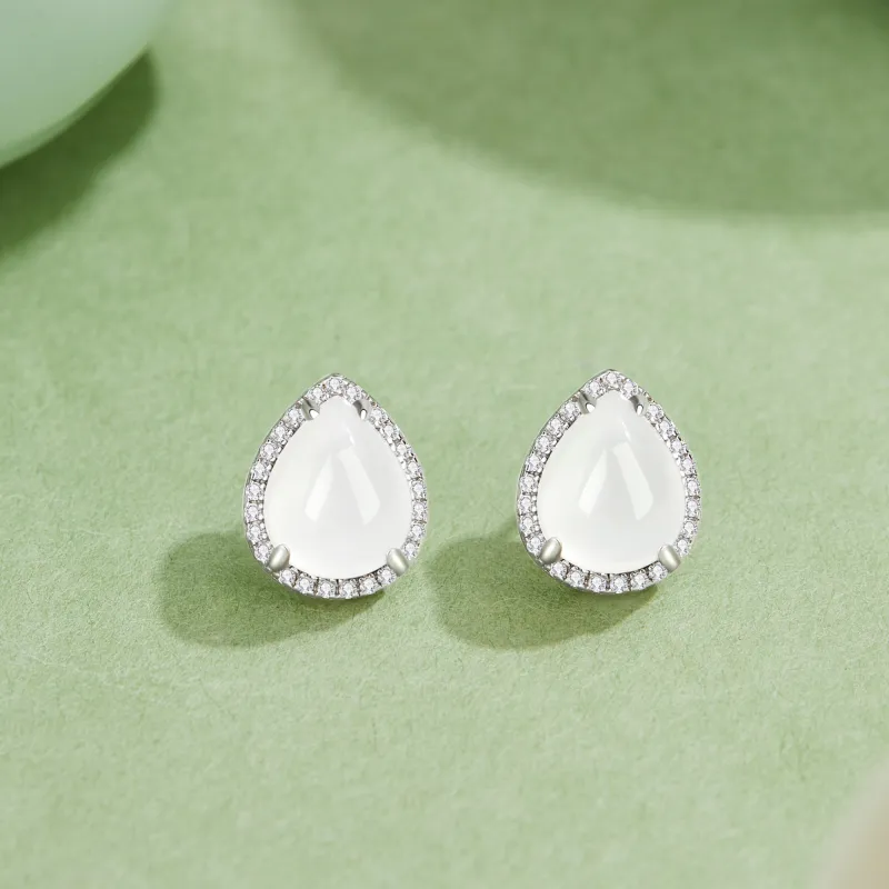 Lao Feng Xiang S925 Silver Stud Earrings Women's-5