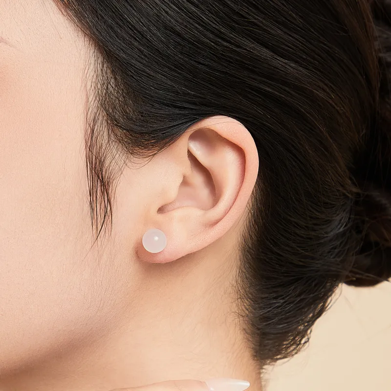 Lao Feng Xiang S925 Silver Pair Of Stud Earrings Women's-5