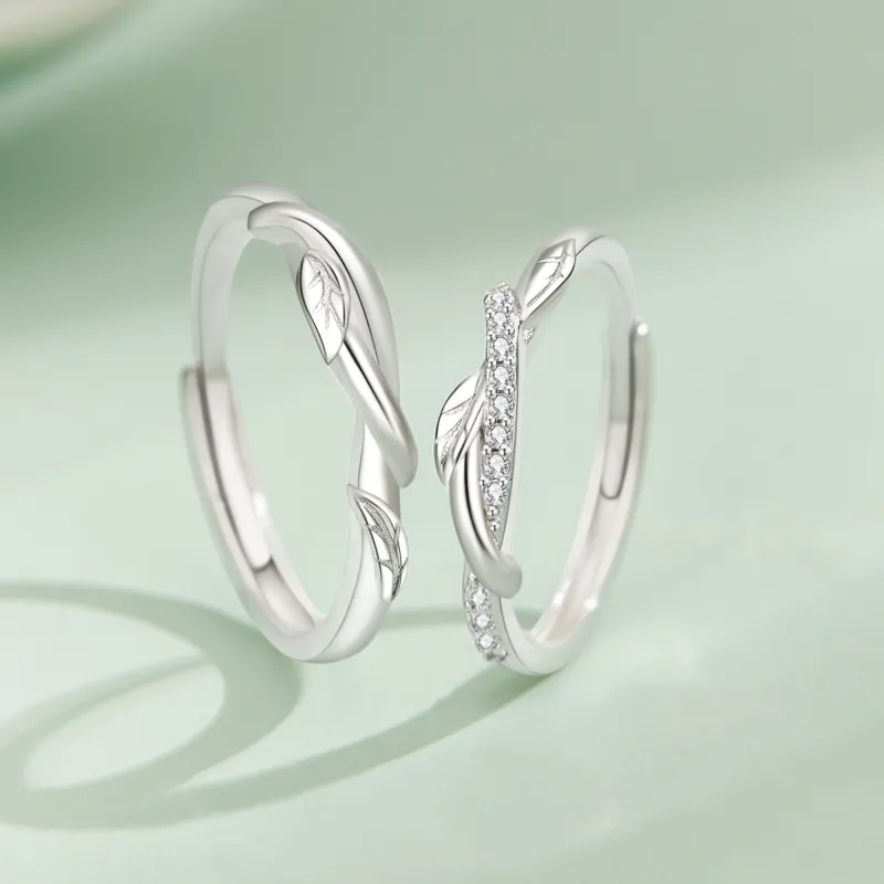 Lao Feng Xiang S925 Silver Ring Pair Unisex-1