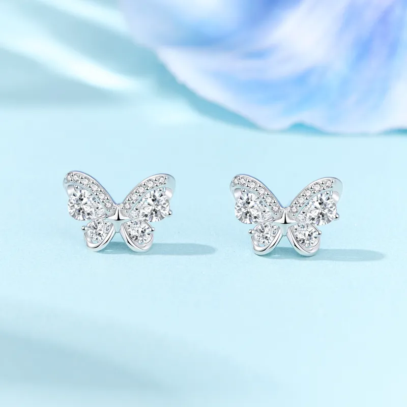 Lao Feng Xiang S925 Silver Stud Earrings Women's-2