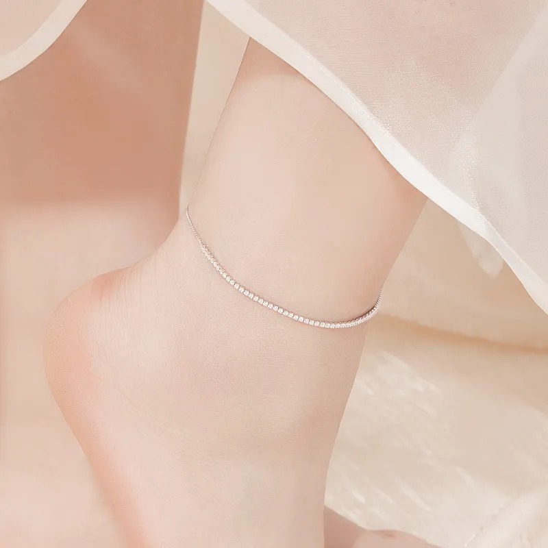 Lao Feng Xiang S925 Silver Anklets Women's-1