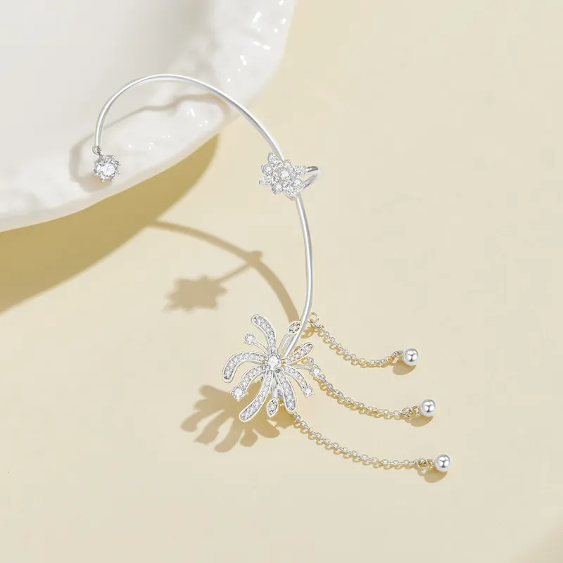 Lao Feng Xiang S925 Silver Clip On Earrings Women's-6