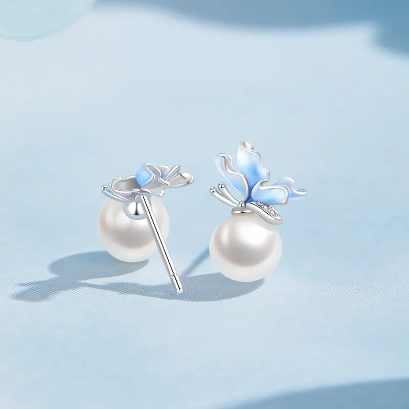 Lao Feng Xiang Pearl Stud Earrings Women's-1