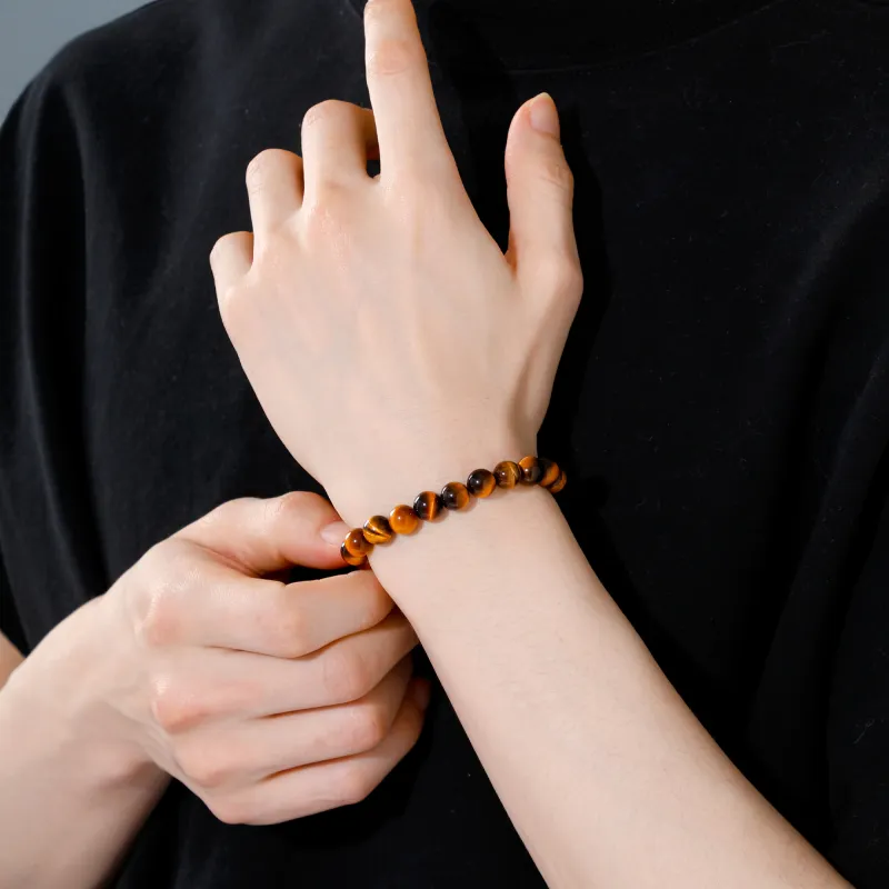 Lao Feng Xiang Tiger's Eye Stone Bracelets Unisex-12