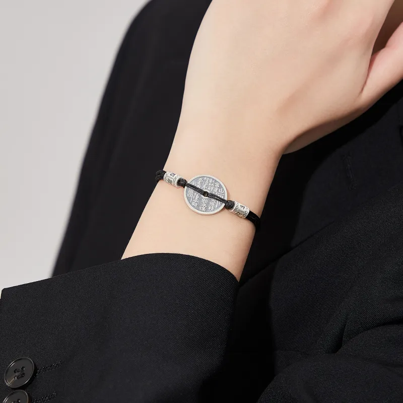Lao Feng Xiang S999 Fine Silver Pure Silver Bracelets Men's-3